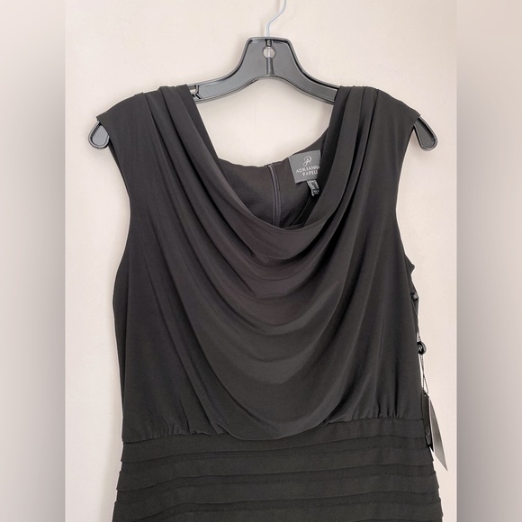 NWT Adrianna Papell Women's Cowl-Neck Blouson Dress, Size 6 Black - Picture 4 of 7